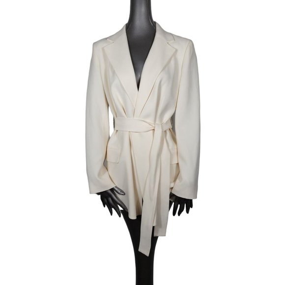 Theory Belt Blazer Jacket Cream Yellow 8 NWT - Picture 5 of 9